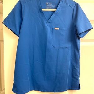 FIGS Catarina One-Pocket Royal Blue Scrub top